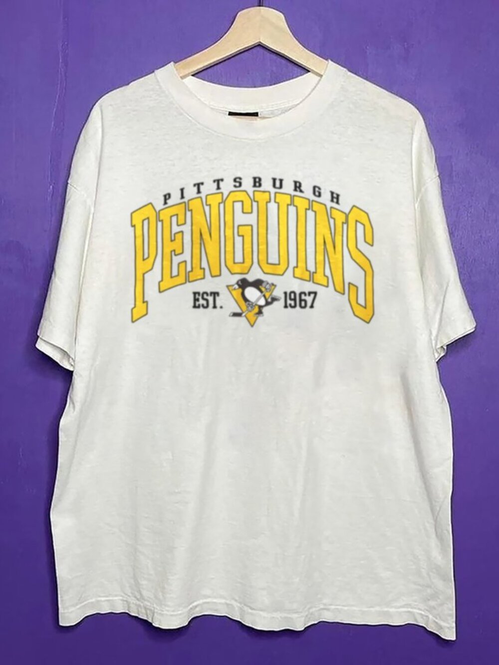 Pittsburgh Penguins Hockey Style Shirt, Retro 90s Pittsburgh Penguins Shirt Tee